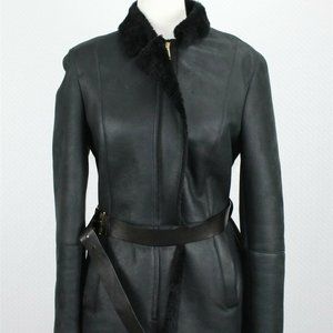Gucci Leather Shearling Jacket Coat M Black Italy